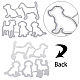 GORGECRAFT 3pcs Metal Frame Cutting Dies Dog Bone Dog Paw Print Carbon Steel Embossing Stencil Template Mould for DIY Card Making Scrapbooking Paper Craft Photo Album DIY-GF0001-19-4