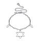 Bracelets de cheville avec breloque d'étoile en laiton AJEW-BB20018-1