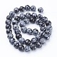 Naturschneeflocke Obsidian Perlen Stränge GSR009-3