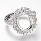 Adjustable Brass Micro Pave Clear Cubic Zirconia Finger Ring Components ZIRC-I049-23P-1