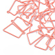スプレー塗装合金オープンバックベゼルペンダント  UVレジンDIY用  エポキシ樹脂  プレスジュエリー  四角形  鮭色  33x24x1.5mm  穴：1.5mm PALLOY-S131-01A-1