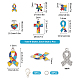 Sunnyclue bricolage fabrication de pendentifs sur le thème du puzzle DIY-SC0014-19-2