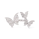 Manschettenring mit dreifachem Schmetterling aus klarem Zirkonia RJEW-D117-06P-2