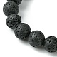 Круглый эластичный браслет из натуральных смешанных драгоценных камней кубовидной формы и лавового камня BJEW-JB09795-5