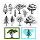 GLOBLELAND Trees Clear Stamps Plant Landscape Sketch Silicone Clear Stamp Seals for Cards Making DIY Scrapbooking Photo Journal Album Decoration DIY-WH0167-56-947-1