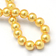 Baking Painted Pearlized Glass Pearl Round Bead Strands X-HY-Q003-6mm-56-4