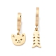 3 Pair 3 Style Heart & Bear & Fish & Clover Crystal Rhinestone Asymmetrical Earrings EJEW-B020-15G-2