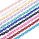Cadenas de cable de plástico abs, oval, color mezclado, 13.5~14x8x2mm, 14.9 pulgada ~ 15.35 pulgadas (38~39 cm) / hebra