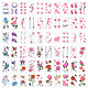 Craspire 2 Set 2 Stil Schmetterling & Blumenmuster temporäre Tattoos Aufkleber DIY-CP0007-22A-1