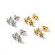 Rack Plating Brass Micro Pave Clear Cubic Zirconia 3 Star Stud Earrings EJEW-F301-21-1