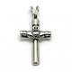 Fashionable Retro 304 Stainless Steel Cross with Claddagh Ring Pendants STAS-L017-54-1