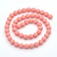 Frosted Round Shell Pearl Bead Strands BSHE-M013-8mm-06-2