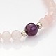 À double usage rondes perles de pierres précieuses personnalisés 4 couche film étirable bracelets / colliers BJEW-JB01906-01-10