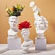 Statua in stile romano greco vaso di fiori fioriera testa greca in resina fioriera succulenta vaso pennelli per trucco contenitore portapenne per la decorazione dell'ufficio a casa (165 * 110 mm) JX094A-4