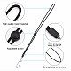 GORGECRAFT 30PCS Anti-Lost Necklace Lanyard Set Include 6PCS Black Neck Lanyard Necklace Straps Pendant and 24PCS 8mm 6 Colors Silicone Rubber Rings Band Holder for Women Men DIY-GF0006-39-4