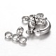 Rhodium Plated 925 Sterling Silver Spring Clasp Sets STER-N014-32-2