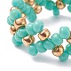 4 pièces 4 couleurs perles de rocaille en verre tressées bagues ensemble pour les femmes RJEW-JR00419-6