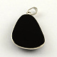Natural Black Stone Triangle Pendants G-S195-01-2
