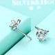 Exquisite 925 Sterling Silver Cubic Zirconia Stud Earrings EJEW-BB20060-6