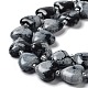 Chapelets de perles de flocon de neige en obsidienne naturelle G-E614-A16-01-3