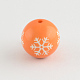 Round Acrylic Snowflake Pattern Beads SACR-S196-18mm-04-1