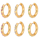 PandaHall Elite 3Pairs 3 Colors Real 18K Gold Plated 304 Stainless Steel Huggie Hoop Earrings with Cubic Zirconia EJEW-PH0001-27-1