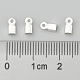アイアン製折りたたみ式カシメエンドパーツ  圧着コードの端を折ります  銀  6x3x2.3mm  穴：1.2mm IFIN-ZX994-S-3