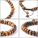 Bracelets de perle tressés réglables en oeil de tigre naturel BJEW-F369-A06-4