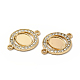 Alloy Cabochon Connector Settings with Crystal Rhinestone FIND-H039-03G-2