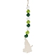 Saint Patrick's Day Wood Gnome Pendant Decoration HJEW-G023-01B-2