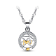 Shegrace magnifique 925 collier pendentif rond en argent sterling micro pave aaa zircone cubique JN256A-1
