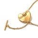 Halskette mit gebogenem Stabanhänger aus Titanstahl und Herzverschlüssen NJEW-D054-05-5