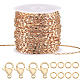 Beebeecraft 1 Box 33 Feet 10M Link Chains 18K Gold Plated Oval Chunky Link Necklace with 20Pcs Lobster Claw Clasps 50Pcs Jump Rings for Jewelry Chain Making CHC-BBC0001-03-1