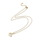 Halskette mit Mond- und Sternanhänger aus klarem Zirkonia NJEW-O125-20G-3