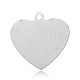 Colgantes de etiqueta en blanco con estampado de corazón de acero inoxidable STAS-J018-01P-2