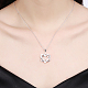 Silver Plated Brass Cubic Zirconia Heart To Heart Pendant Necklaces NJEW-BB16170-7