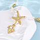 Ожерелья с подвесками из нержавеющей стали 304 в виде морской звезды NJEW-L465-01G-3