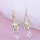 Серьги-подвески из цинкового сплава с кристаллами и стразами FS-WGC114E-01-4