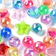 350 pièces 3 styles de perles acryliques et plastiques transparentes OACR-FS0001-01-3