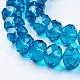 Faceted Dark Cyan Glass Rondelle Beads Strands X-GR12MMY-69-2