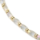 Verre ovale et 201 collier de perles en acier inoxydable NJEW-Z029-01A-2