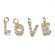 Brass Micro Pave Clear Cubic Zirconia Charms KK-N241-001-NR-3