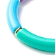 Candy Color Chunky Tube Beads Stretch Bracelet BJEW-JB07298-03-5
