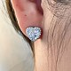 Rhodium Plated 925 Sterling Silver Micro Pave Cubic Zirconia Ear Studs for Women EJEW-P231-62P-3