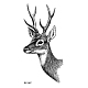 動物テーマ取り外し可能な一時的な防水タトゥー紙ステッカー  鹿の模様  10.5x6cm ANIM-PW0004-03-11-1