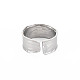 304 anillo de puño abierto de banda lisa de acero inoxidable para mujer RJEW-S405-180P-2