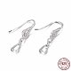 Rhodium Plated 925 Sterling Silver Earring Findings STER-F048-41P-1