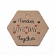 紙ギフトタグ  hange tags  美術工芸用  結婚式のための  バレンタイン・デー  言葉の六角形  バリーウッド  30x35x0.4mm  穴：4mm CDIS-P001-K03-B-1