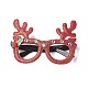Montature per occhiali glitterate in plastica e tessuto non tessuto natalizio AJEW-E053-01E-1