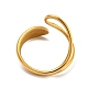 Ion Plating(IP) 304 Stainless Steel Cuff Rings for Women RJEW-E078-08G-3
